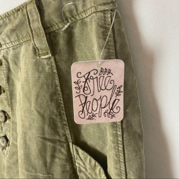 NWT Free People Desert Daze Harem Cargo Pants High Rise Relaxed Army Green - Picture 10 of 12
